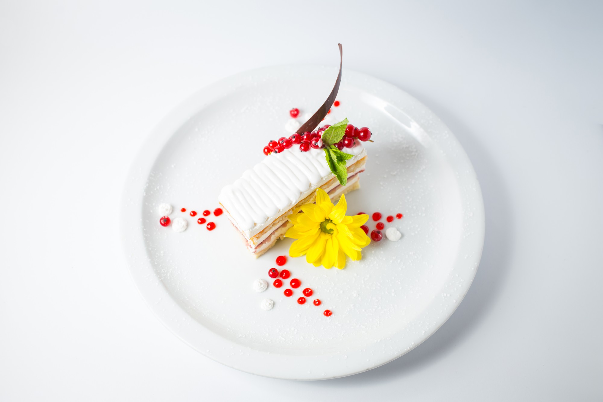 Plated seasonal starter on a ceramic plate